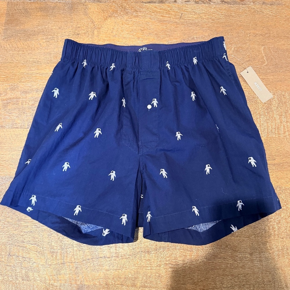 NWT JCrew Navy Astronaut Print Cotton Boxers - Small